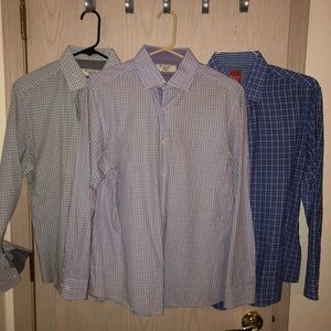 Lot 3 Penguin 14 1/2 x 32/33 slim fit shirts